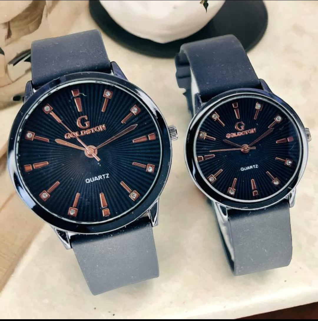 GOLDESTON COUPLE WATCH SET GREY COLOUR